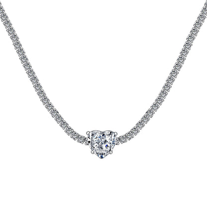 [Haelin Jewelry]2.0 Carat Sparkling Tennis Heart Cut Necklace