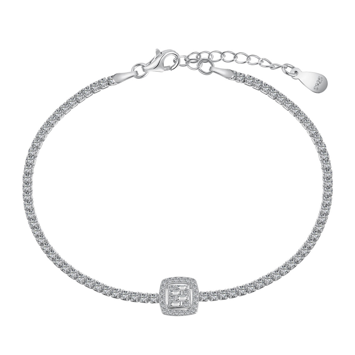[Haelin Jewelry]Luxurious Dazzling Square Shape Banquet Bracelet