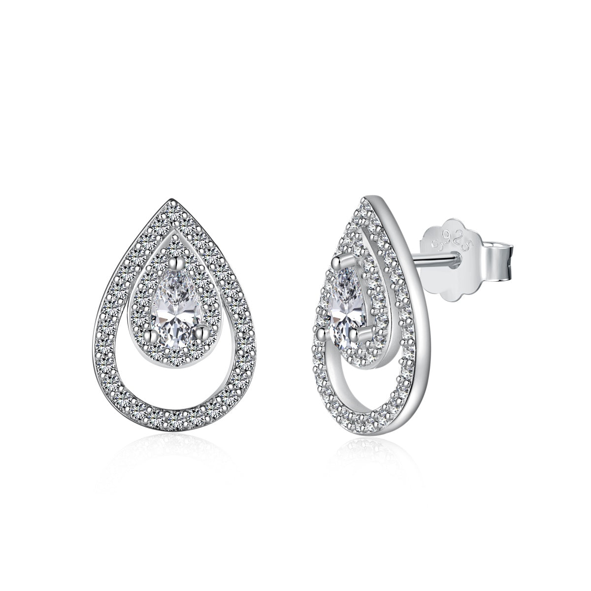 [Haelin Jewelry]Sparkling Delicate Water Drop Shape Daily Earrings