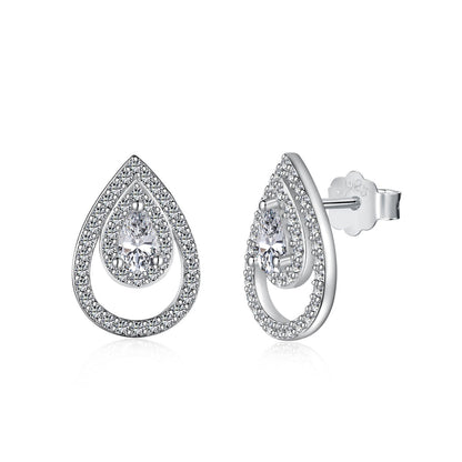 [Haelin Jewelry]Sparkling Delicate Water Drop Shape Daily Earrings