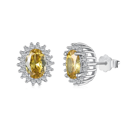 [Haelin Jewelry]Delicate Radiant Oval Cut Daily Earrings