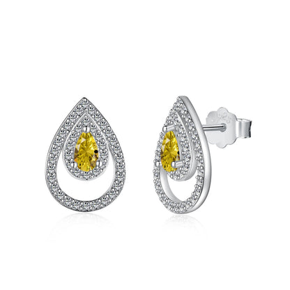 [Haelin Jewelry]Sparkling Delicate Water Drop Shape Daily Earrings