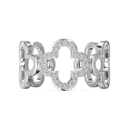 [Haelin Jewelry]Hollow Design Four-Leaf Clover Flower Shape Ring
