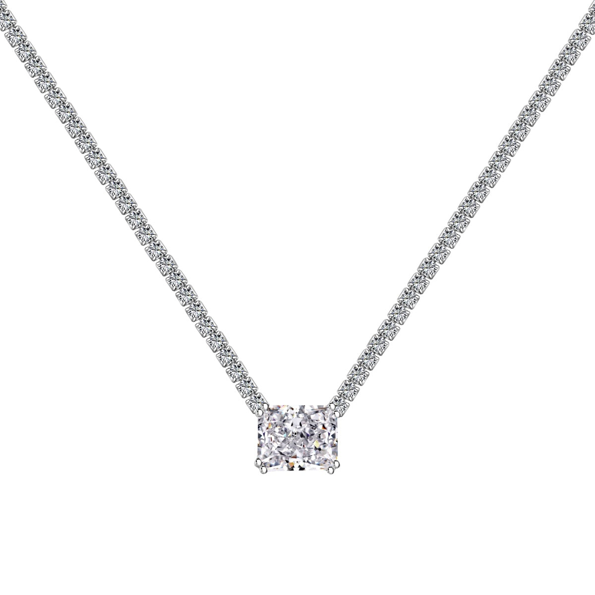 [Haelin Jewelry]4.0 Carat Elegant Radiant Cut Necklace