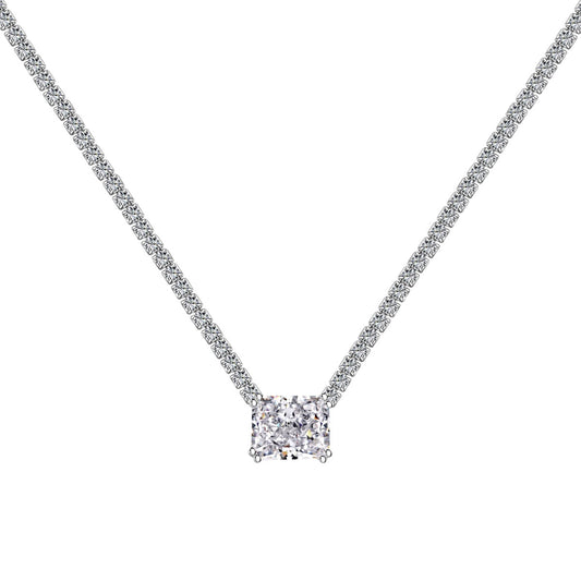 [Haelin Jewelry]4.0 Carat Elegant Radiant Cut Necklace