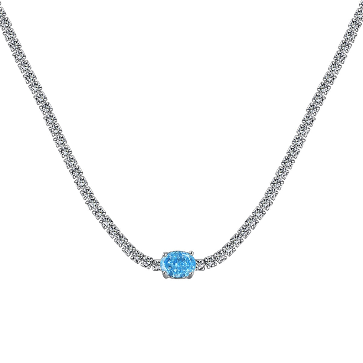 [Haelin Jewelry]1.0 Carat Shining Oval Cut Necklace