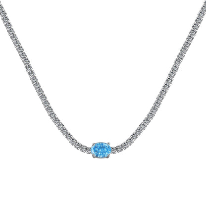 [Haelin Jewelry]1.0 Carat Shining Oval Cut Necklace