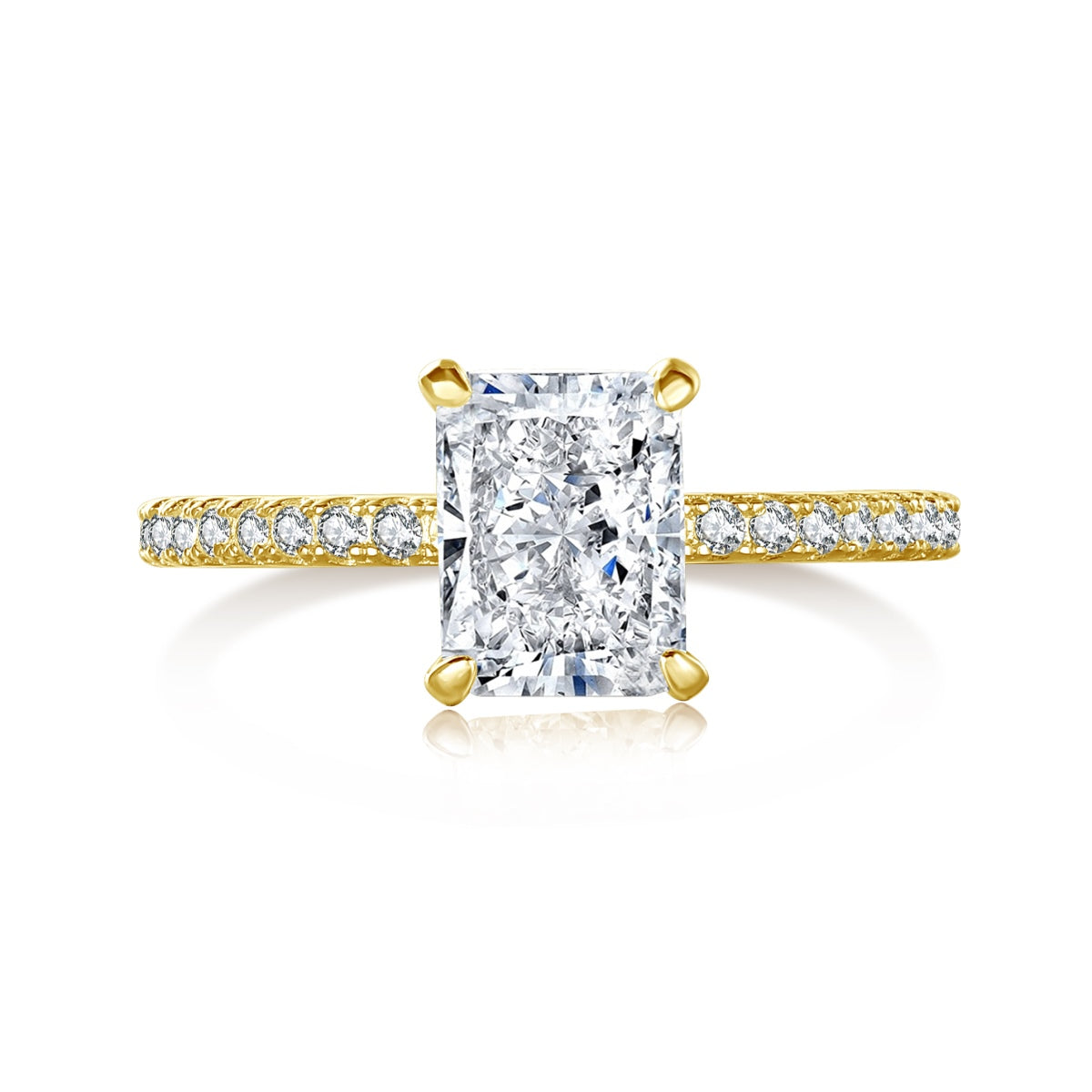 [Haelin Jewelry]2.0 Carat Dazzling Sparkling Radiant Cut Party Ring