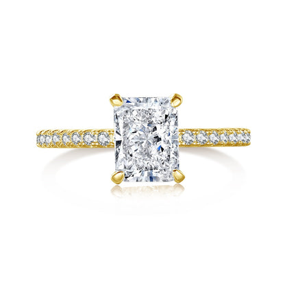 [Haelin Jewelry]2.0 Carat Dazzling Sparkling Radiant Cut Party Ring
