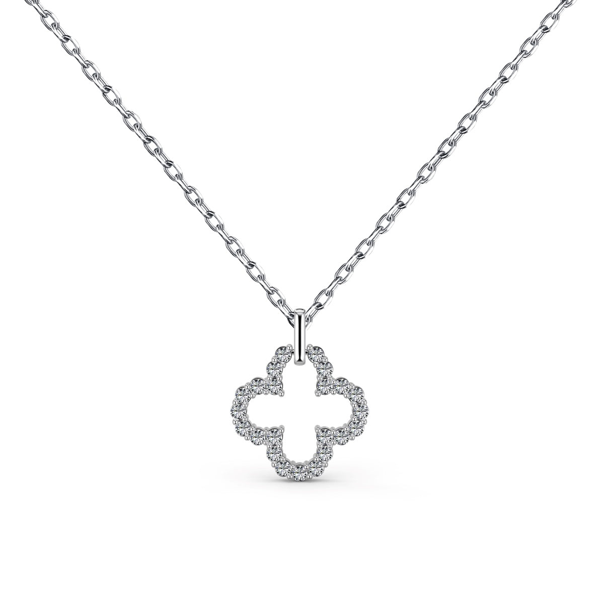 [Haelin Jewelry]Four-Leaf Clover Hollow Design Exquisite Necklace