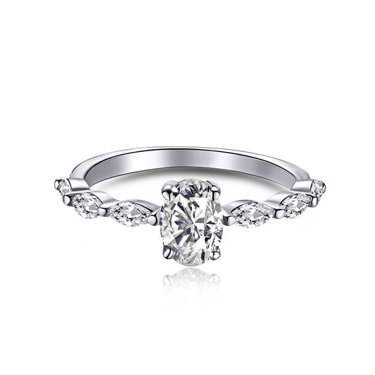 [Haelin Jewelry]0.75 Carat Luxurious Vibrant Elongated Cushion Cut Daily Ring