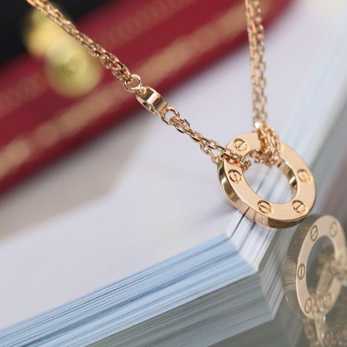 [⭐Haelin Jewelry]LOVE NECKLACE ADJUSTABLE ROSE GOLD 2 DIAMOND
