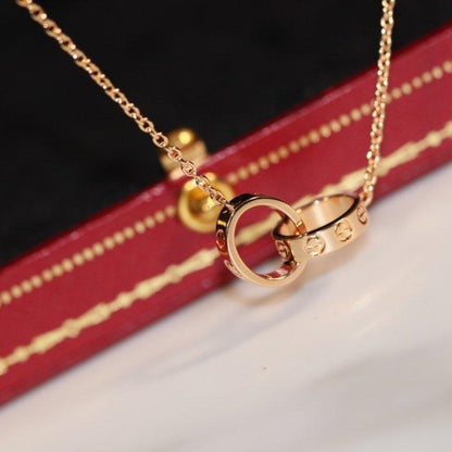 [⭐Haelin Jewelry]LOVE NECKLACE PINK GOLD AND SILVER