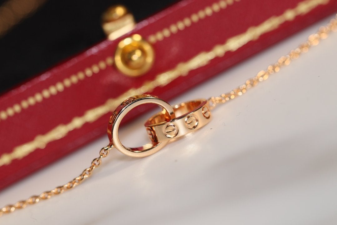 [⭐Haelin Jewelry]LOVE NECKLACE PINK GOLD AND SILVER