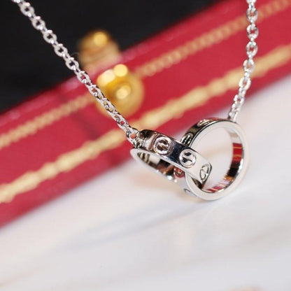 [⭐Haelin Jewelry]LOVE NECKLACE PINK GOLD AND SILVER