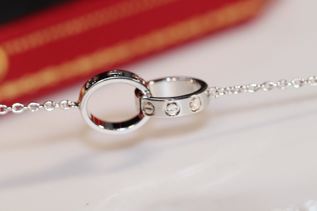 [⭐Haelin Jewelry]LOVE NECKLACE PINK GOLD AND SILVER