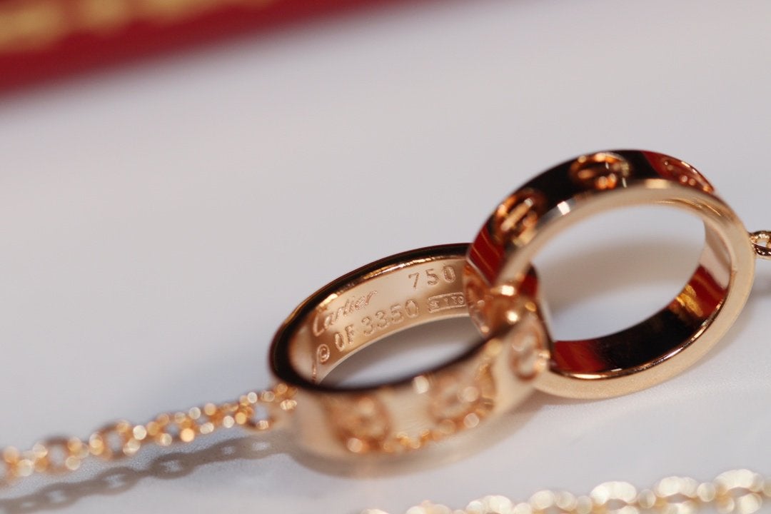 [⭐Haelin Jewelry]LOVE NECKLACE PINK GOLD AND SILVER