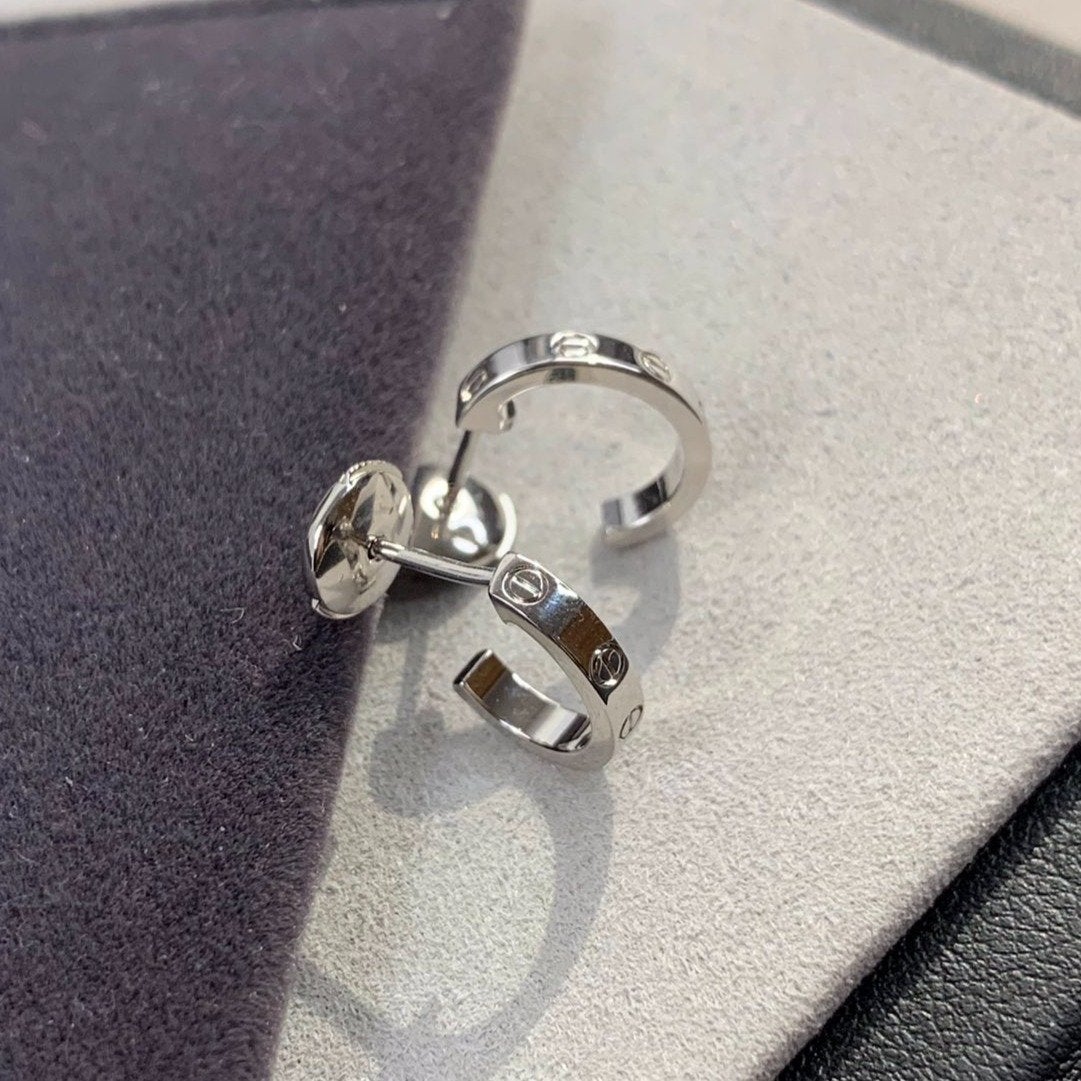 [⭐Haelin Jewelry]LOVE EARRINGS 2.65MM SILVER