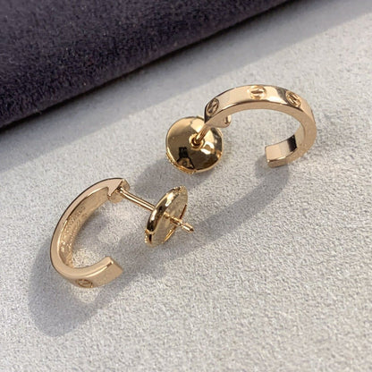 [⭐Haelin Jewelry]LOVE EARRINGS 2.65MM PINK GOLD