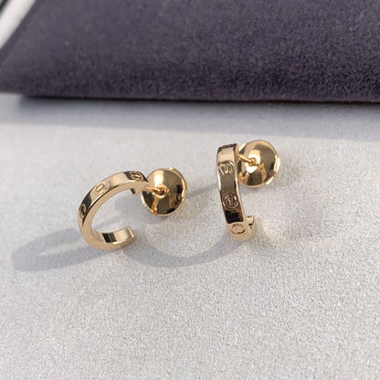 [⭐Haelin Jewelry]LOVE EARRINGS 2.65MM PINK GOLD