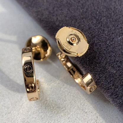 [⭐Haelin Jewelry]LOVE EARRINGS 2.65MM PINK GOLD