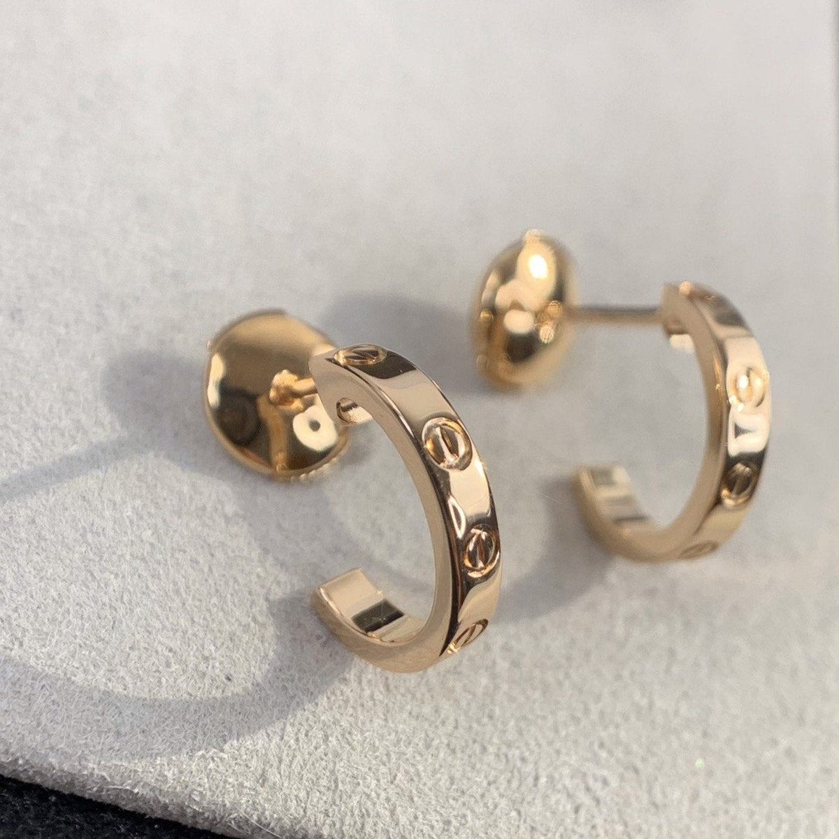[⭐Haelin Jewelry]LOVE EARRINGS 2.65MM PINK GOLD