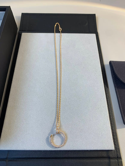 [⭐Haelin Jewelry]JUSTE NECKLACE PINK GOLD DIAMONDS