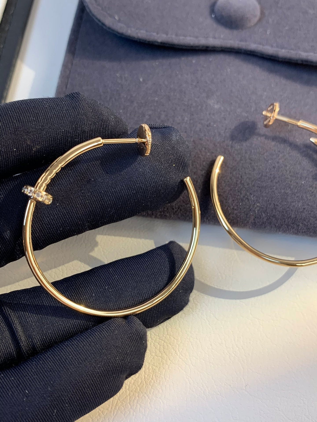 [⭐Haelin Jewelry]JUSTE EARRINGS GOLD DIAMONDS 1.8MM