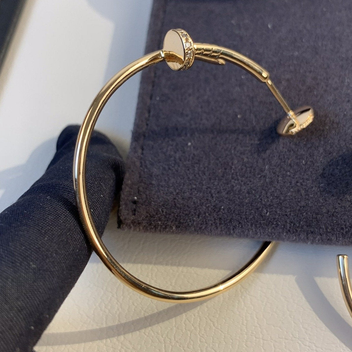 [⭐Haelin Jewelry]JUSTE EARRINGS GOLD DIAMONDS 1.8MM
