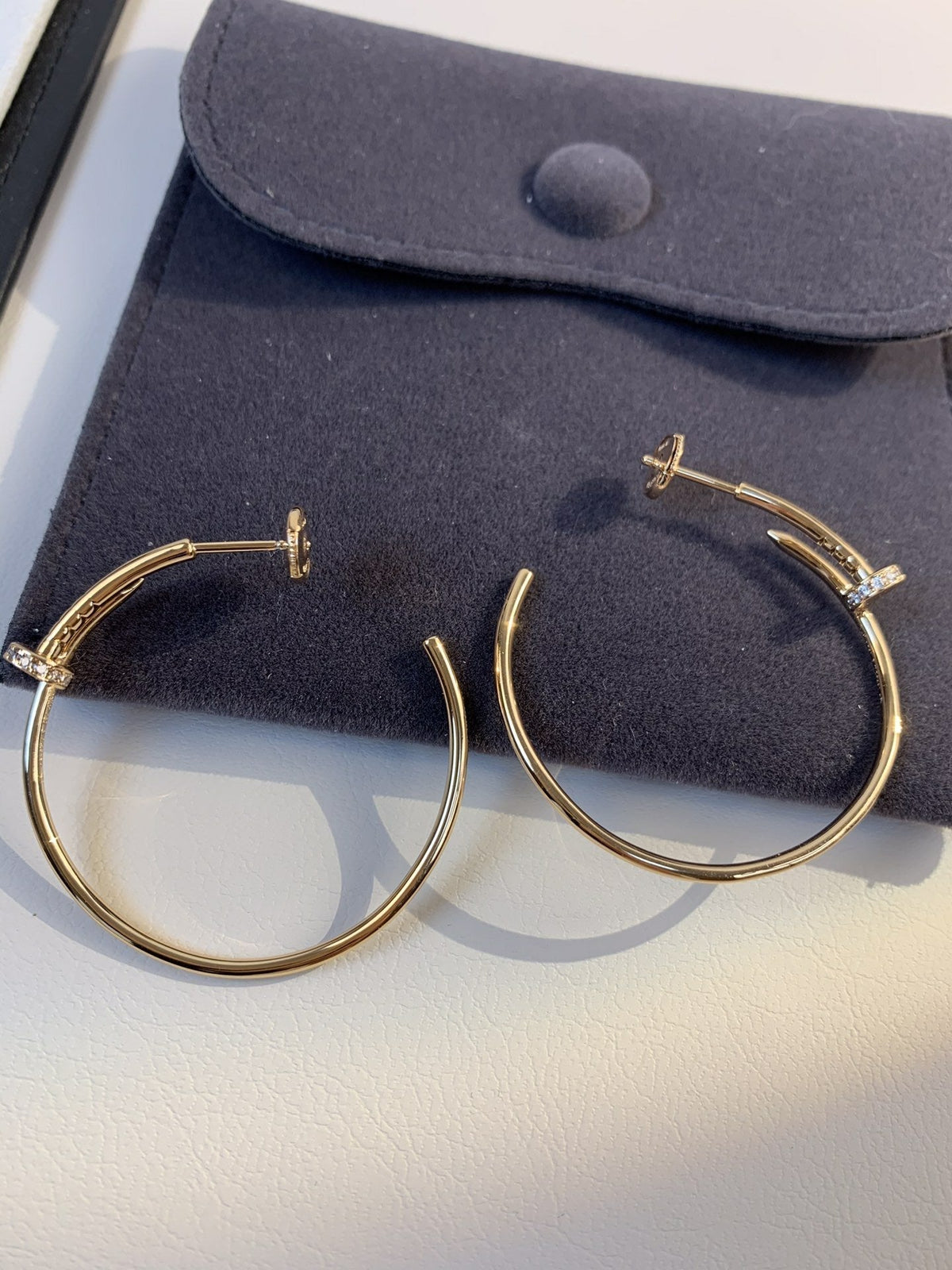 [⭐Haelin Jewelry]JUSTE EARRINGS GOLD DIAMONDS 1.8MM