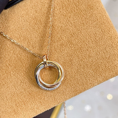 [⭐Haelin Jewelry]TRINITY NECKLACE SILVER GOLD PINK GOLD DIAMONDS