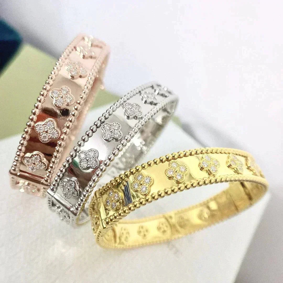 [⭐Haelin Jewelry]CLOVER BRACELET 8MM DIAMONDS