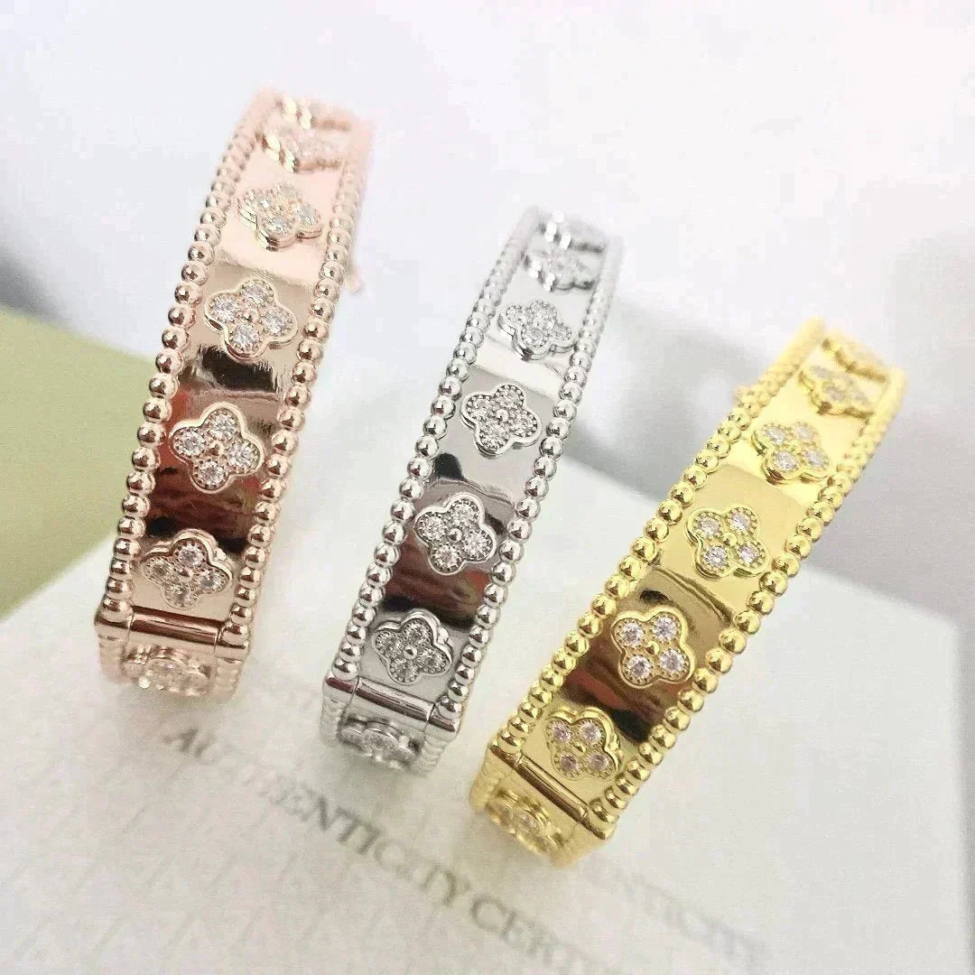 [⭐Haelin Jewelry]CLOVER BRACELET 8MM DIAMONDS