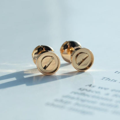[⭐Haelin Jewelry]LOVE EARRINGS PINK GOLD 10MM