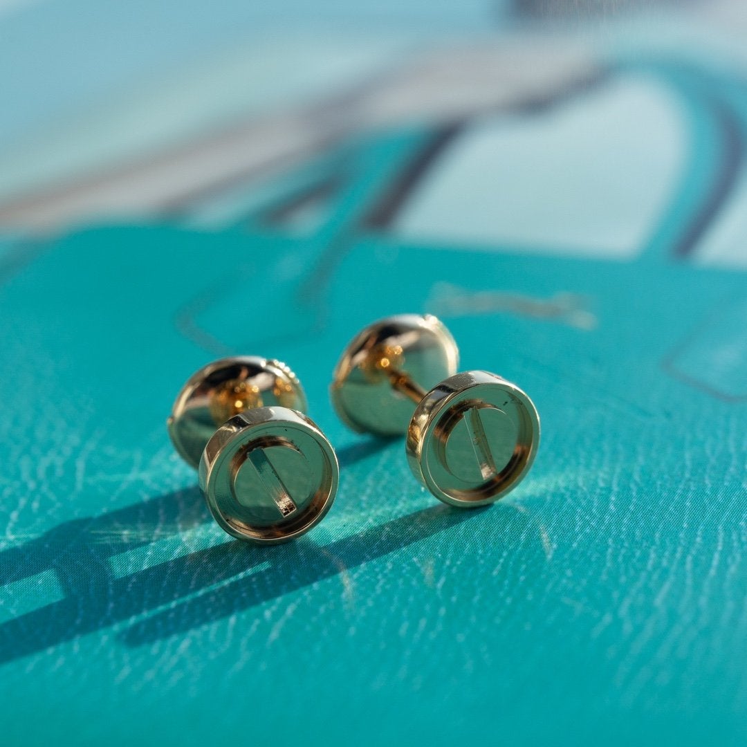 [⭐Haelin Jewelry]LOVE EARRINGS PINK GOLD 10MM