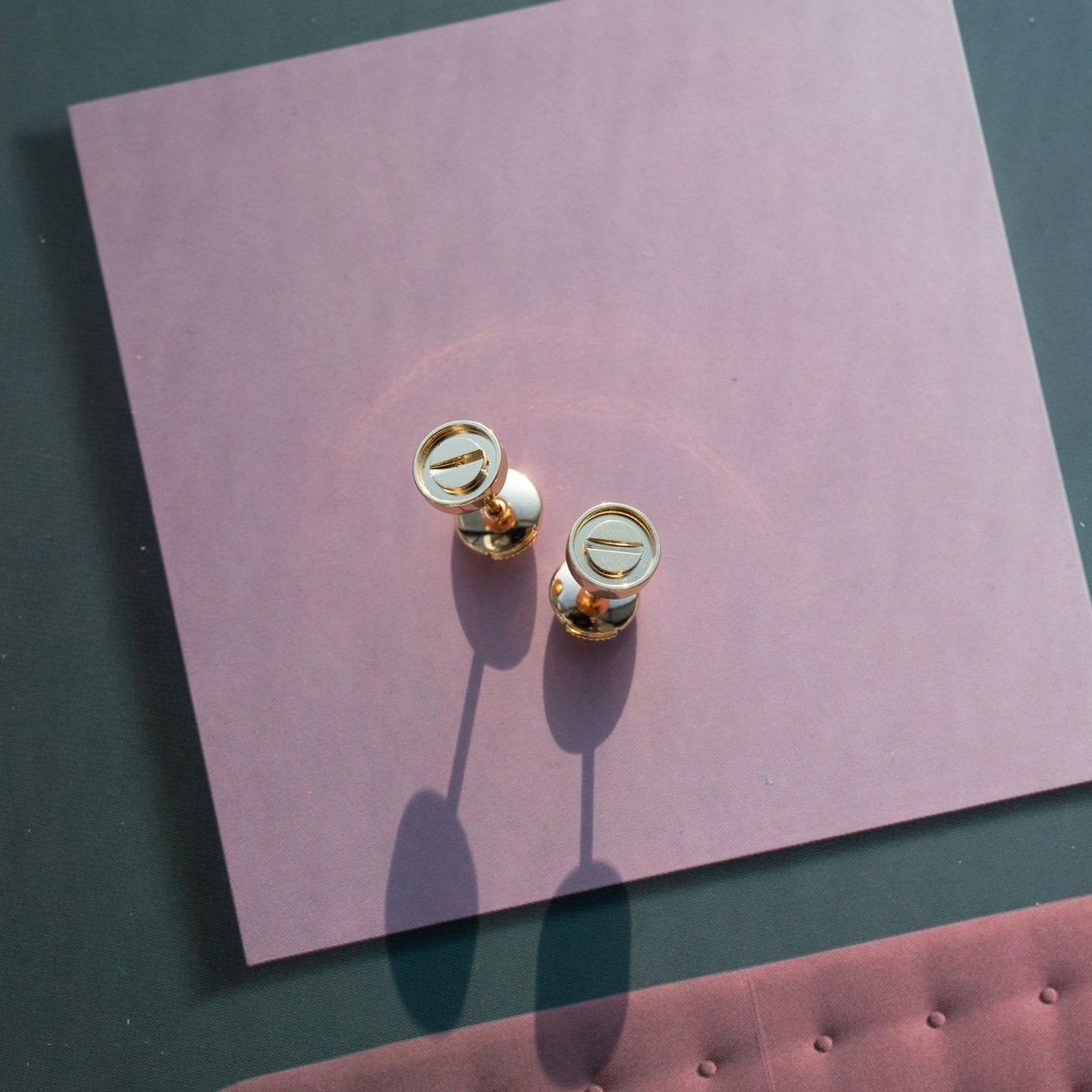 [⭐Haelin Jewelry]LOVE EARRINGS PINK GOLD 10MM