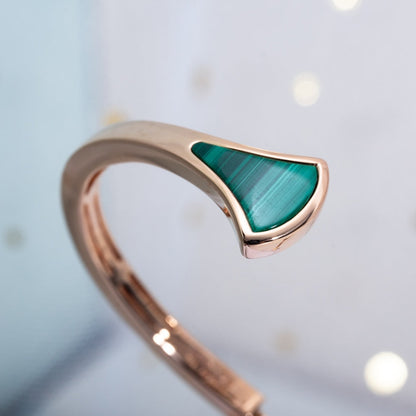 [⭐Haelin Jewelry]DREAM BRACELET OPEN MALACHITE PINK GOLD
