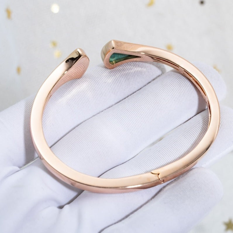 [⭐Haelin Jewelry]DREAM BRACELET OPEN MALACHITE PINK GOLD