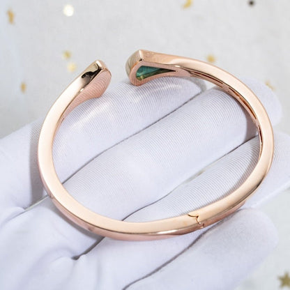 [⭐Haelin Jewelry]DREAM BRACELET OPEN MALACHITE PINK GOLD
