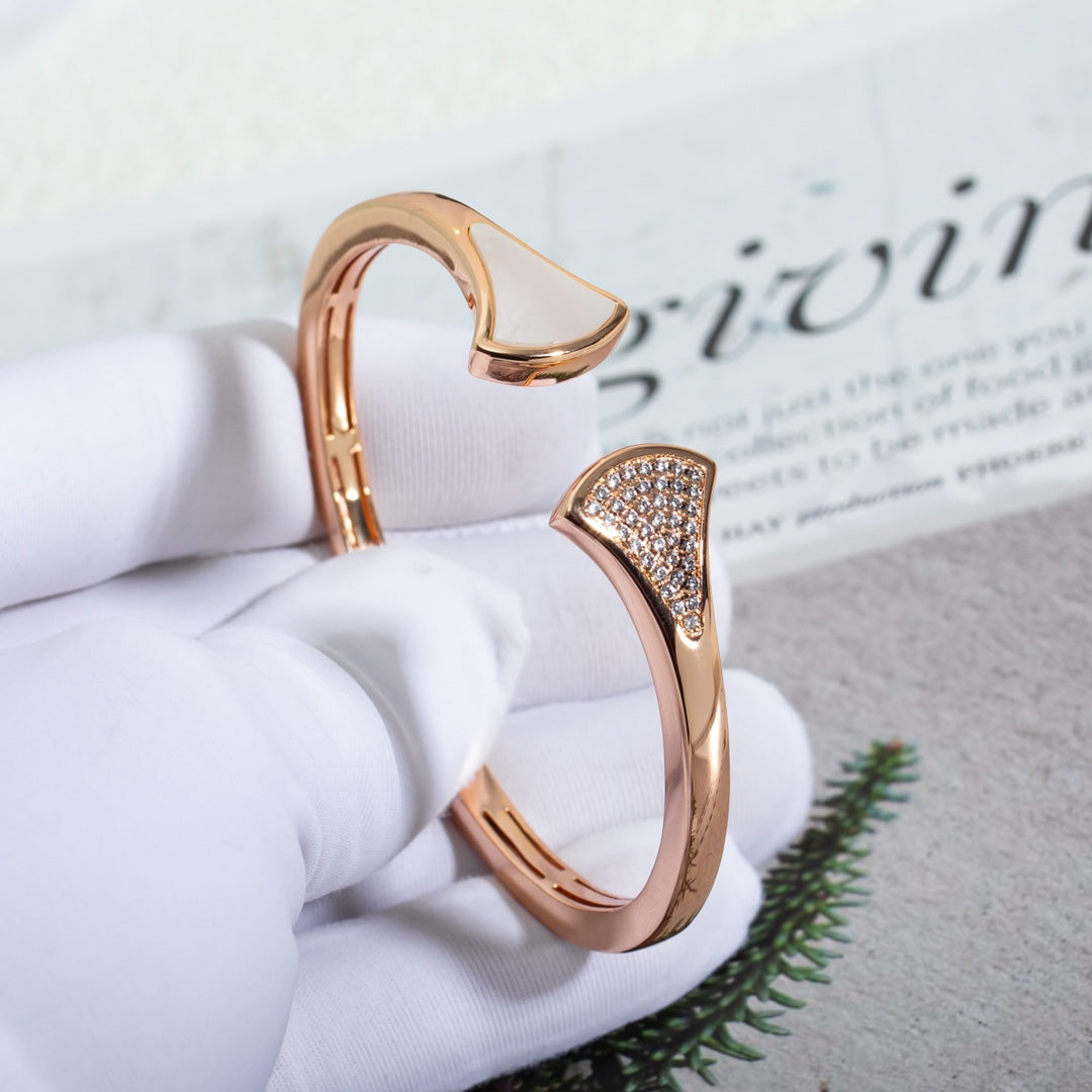 [⭐Haelin Jewelry]DREAM BRACELET OPEN PINK GOLD MOP DIAMOND