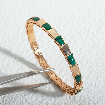 [⭐Haelin Jewelry]SERPENTI BRACELET PINK GOLD MALACHITE