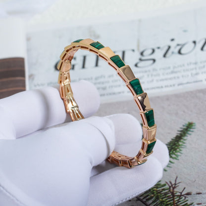 [⭐Haelin Jewelry]SERPENTI BRACELET PINK GOLD MALACHITE