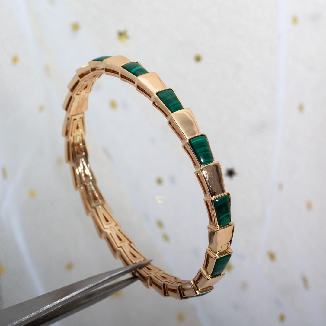 [⭐Haelin Jewelry]SERPENTI BRACELET PINK GOLD MALACHITE