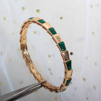 [⭐Haelin Jewelry]SERPENTI BRACELET PINK GOLD MALACHITE