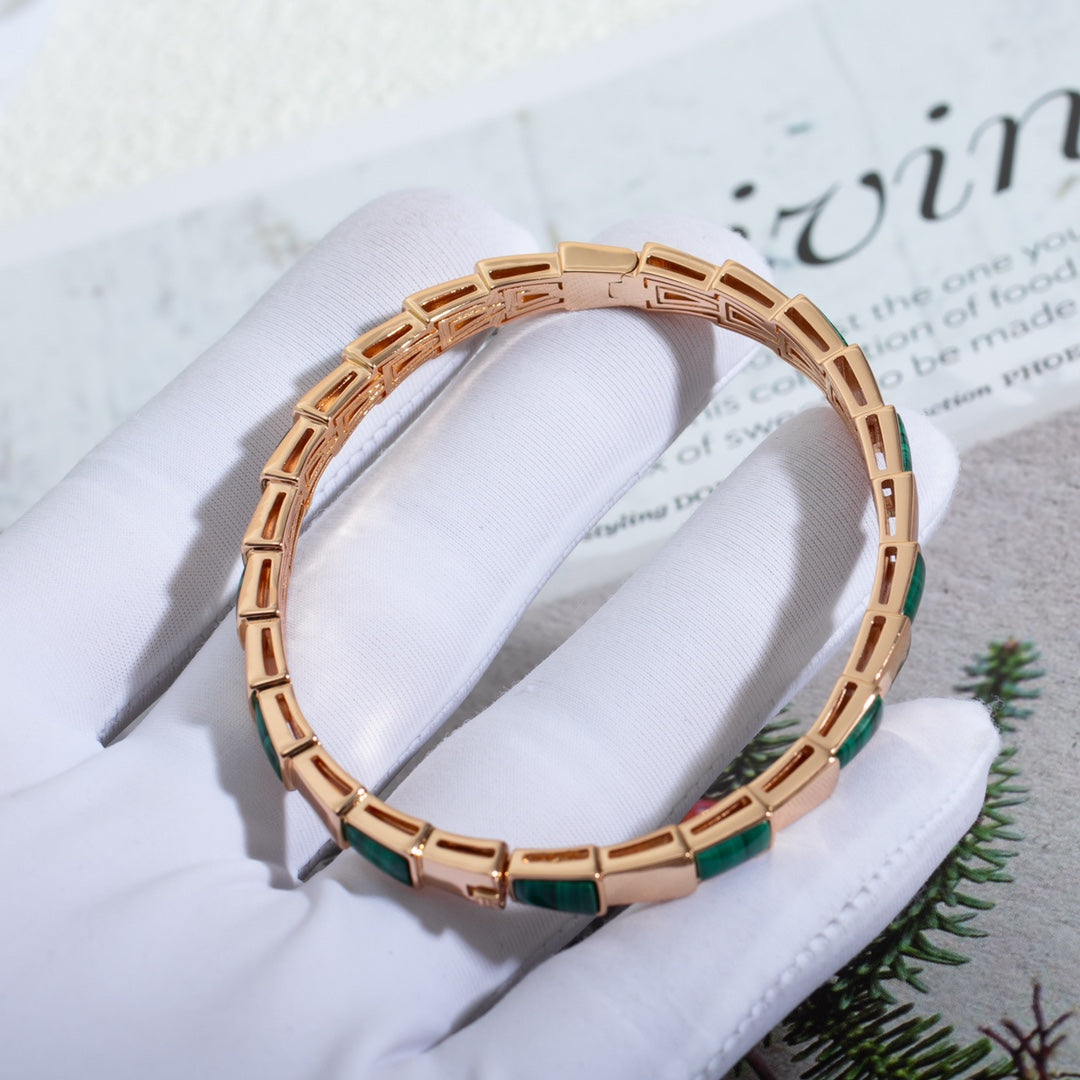 [⭐Haelin Jewelry]SERPENTI BRACELET PINK GOLD MALACHITE