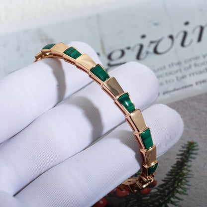 [⭐Haelin Jewelry]SERPENTI BRACELET PINK GOLD MALACHITE