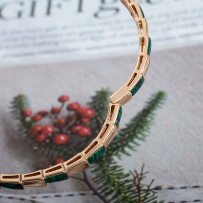 [⭐Haelin Jewelry]SERPENTI BRACELET PINK GOLD MALACHITE