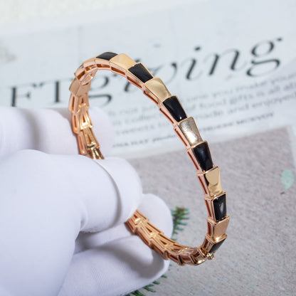 [⭐Haelin Jewelry]SERPENTI BRACELET PINK GOLD ONYX