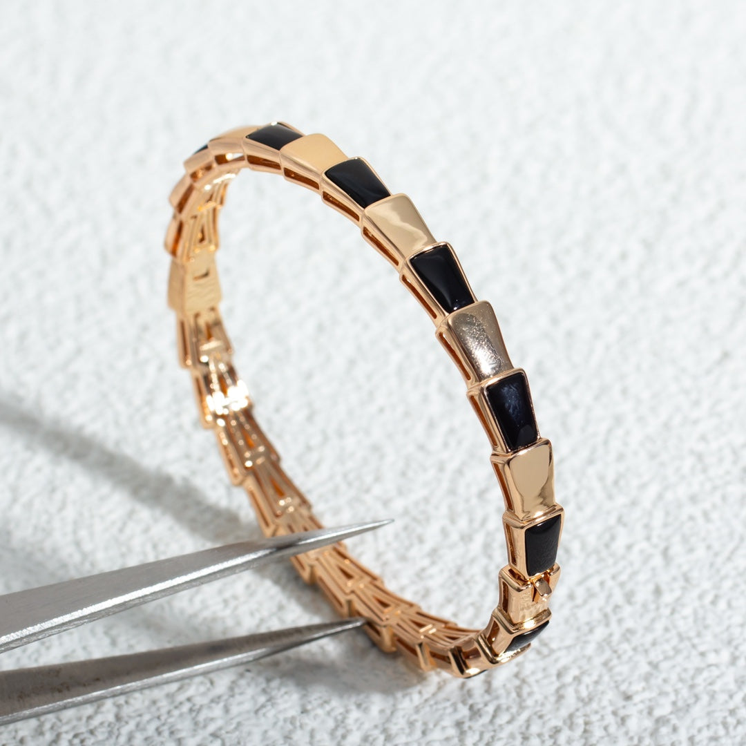 [⭐Haelin Jewelry]SERPENTI BRACELET PINK GOLD ONYX