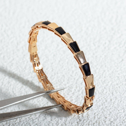 [⭐Haelin Jewelry]SERPENTI BRACELET PINK GOLD ONYX